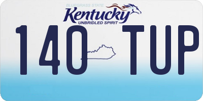 KY license plate 140TUP