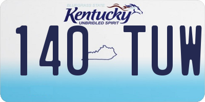 KY license plate 140TUW