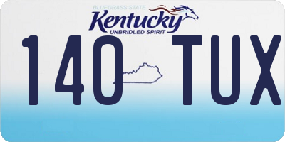 KY license plate 140TUX