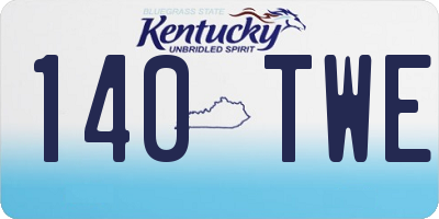 KY license plate 140TWE