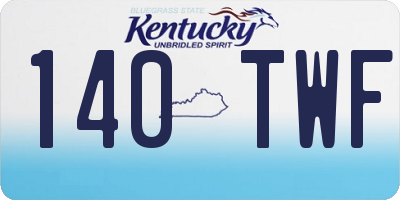 KY license plate 140TWF