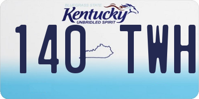 KY license plate 140TWH