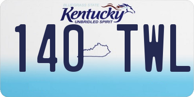 KY license plate 140TWL