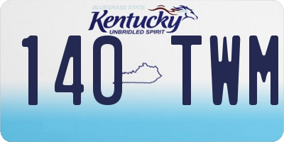 KY license plate 140TWM