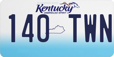 KY license plate 140TWN