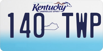 KY license plate 140TWP