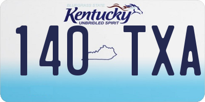 KY license plate 140TXA