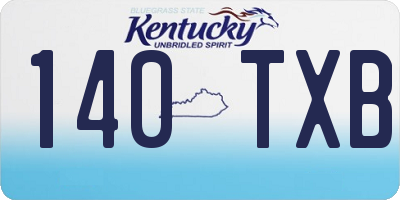 KY license plate 140TXB