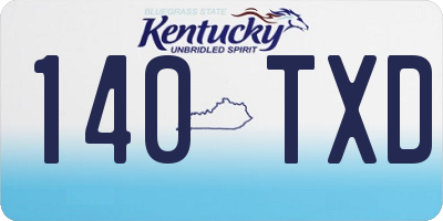 KY license plate 140TXD