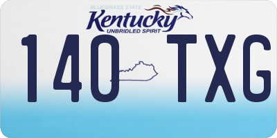 KY license plate 140TXG