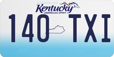 KY license plate 140TXI