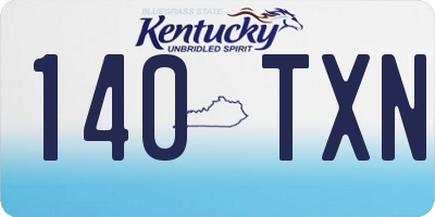 KY license plate 140TXN