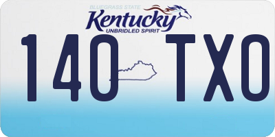 KY license plate 140TXO