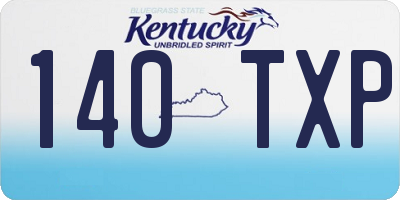 KY license plate 140TXP