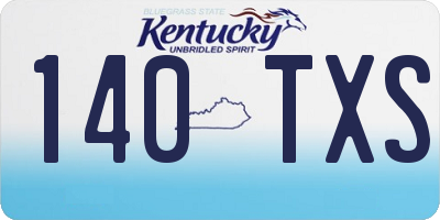 KY license plate 140TXS