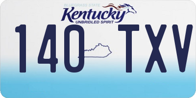 KY license plate 140TXV