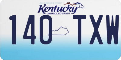KY license plate 140TXW