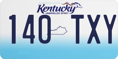 KY license plate 140TXY
