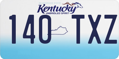 KY license plate 140TXZ