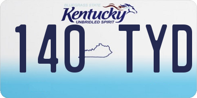 KY license plate 140TYD