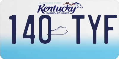 KY license plate 140TYF