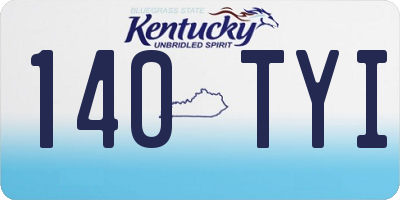 KY license plate 140TYI