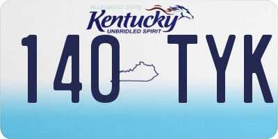 KY license plate 140TYK