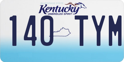 KY license plate 140TYM