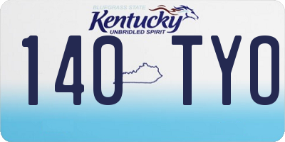 KY license plate 140TYO