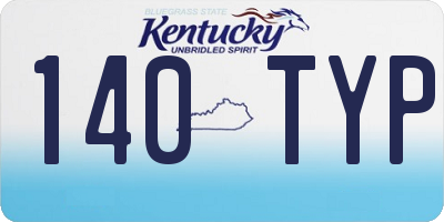 KY license plate 140TYP