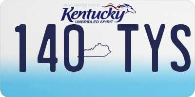 KY license plate 140TYS
