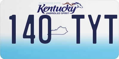KY license plate 140TYT