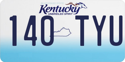 KY license plate 140TYU