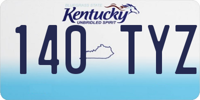 KY license plate 140TYZ