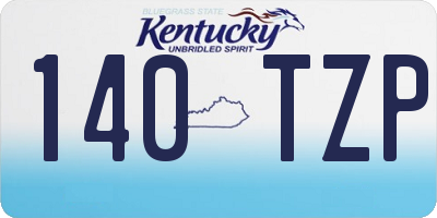 KY license plate 140TZP
