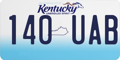 KY license plate 140UAB