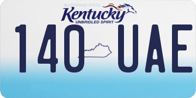 KY license plate 140UAE