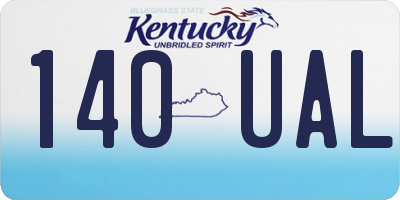KY license plate 140UAL