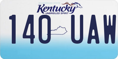 KY license plate 140UAW