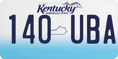 KY license plate 140UBA