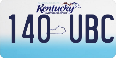 KY license plate 140UBC