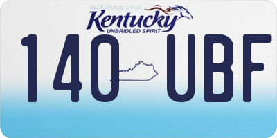KY license plate 140UBF