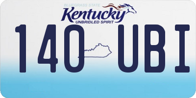 KY license plate 140UBI