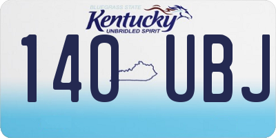 KY license plate 140UBJ