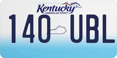 KY license plate 140UBL