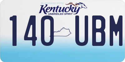 KY license plate 140UBM