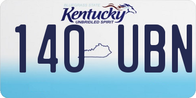 KY license plate 140UBN