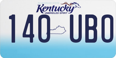 KY license plate 140UBO