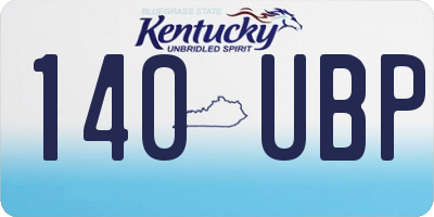 KY license plate 140UBP