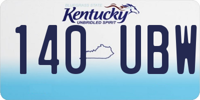KY license plate 140UBW